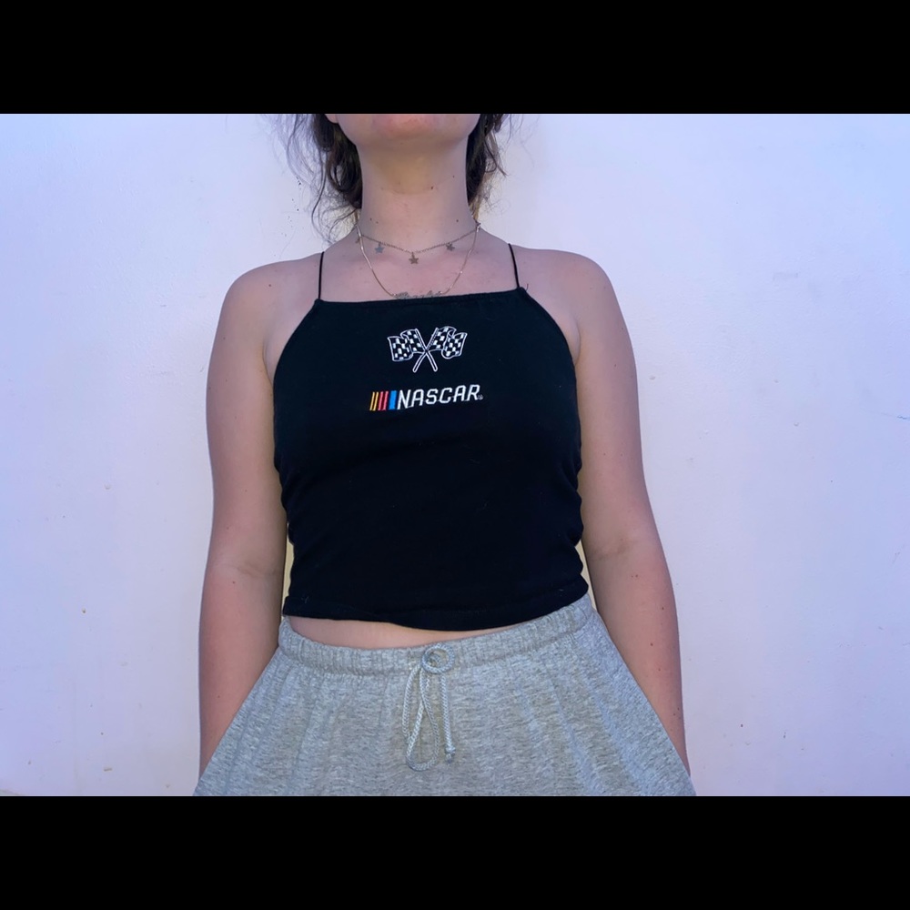 Forever 21 Black Nascar Tank Top